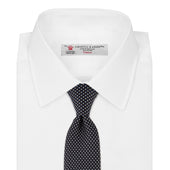 And White Small Spot Printed Silk Tie