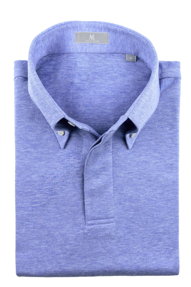Sky Button Down Collar Polo Short Sleeve Davis Fit