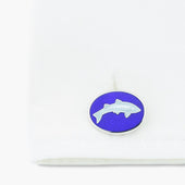 Longmire Sterling Fish Motif Enamel Cufflinks