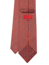 Isaia Orange Floral Dot Tie