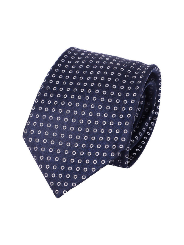 Dark Blue Hollow Dot Tie