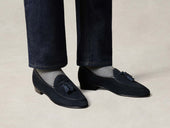 Sagan Classic Tassel Loafers In Midnight Suede