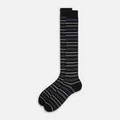 Melange Striped Merino Wool Long Socks