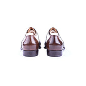 Five Eyelet Derby In Milkchocolate Calf Leather With Croc