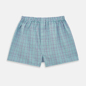 Pale And Green Multi Check Godfrey Boxer Shorts