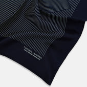 And White Stripe Silk Pocket Square