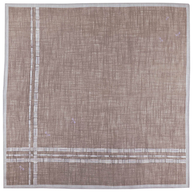 Dragonfly Motif Cotton Handkerchief - Brown II