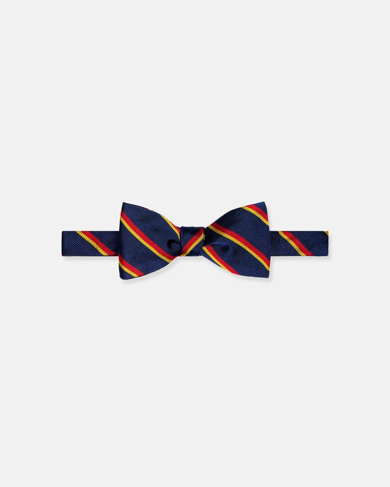 Made In Uk Red Yellow Regimental Silk Repp Bow Tie