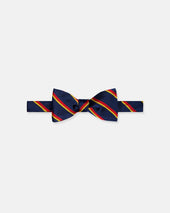 Made In Uk Red Yellow Regimental Silk Repp Bow Tie