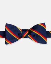 Made In Uk Red Yellow Regimental Silk Repp Bow Tie