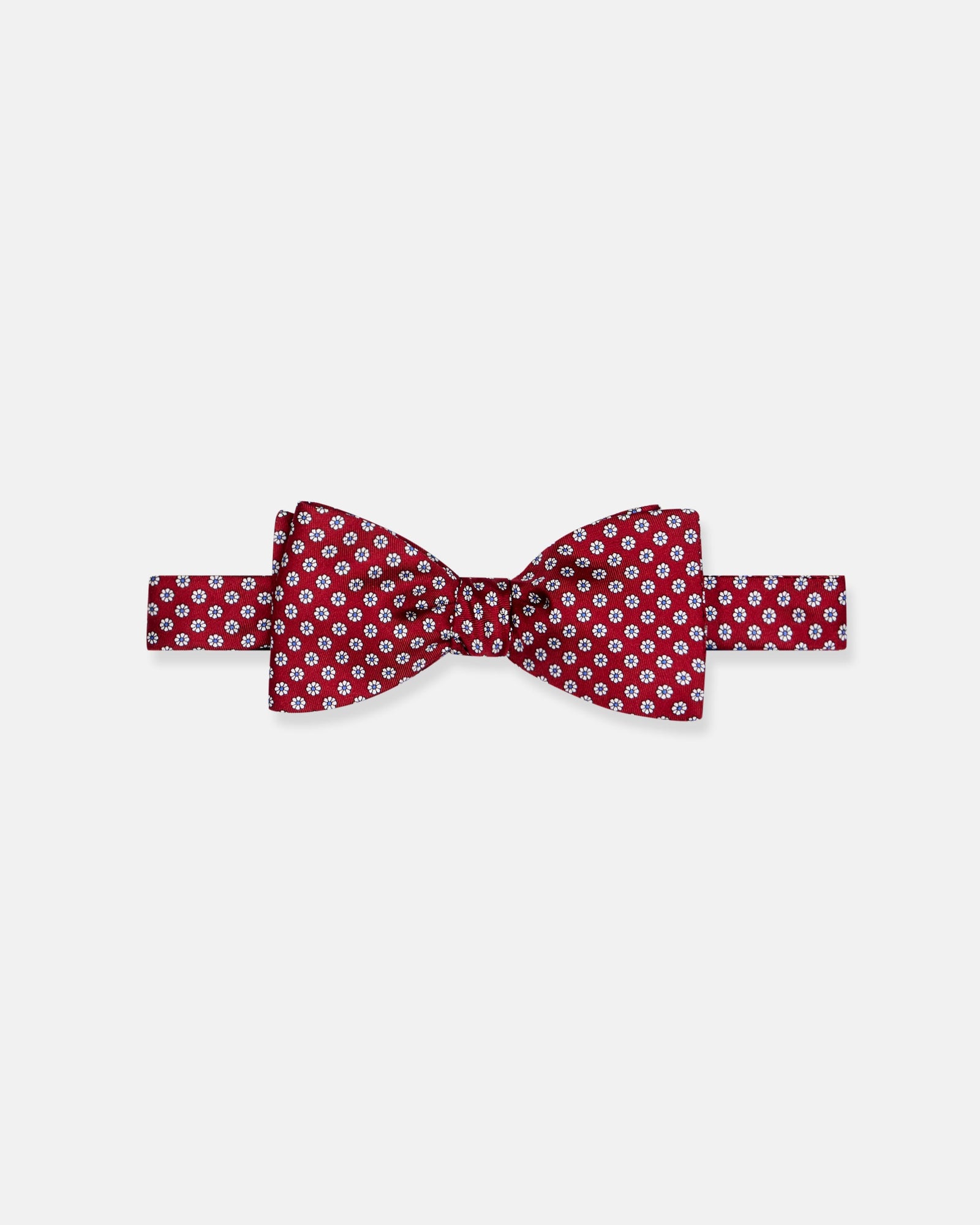 Made In Uk Red Printed Foulard Silk Bow Tie