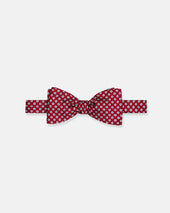 Made In Uk Red Printed Foulard Silk Bow Tie