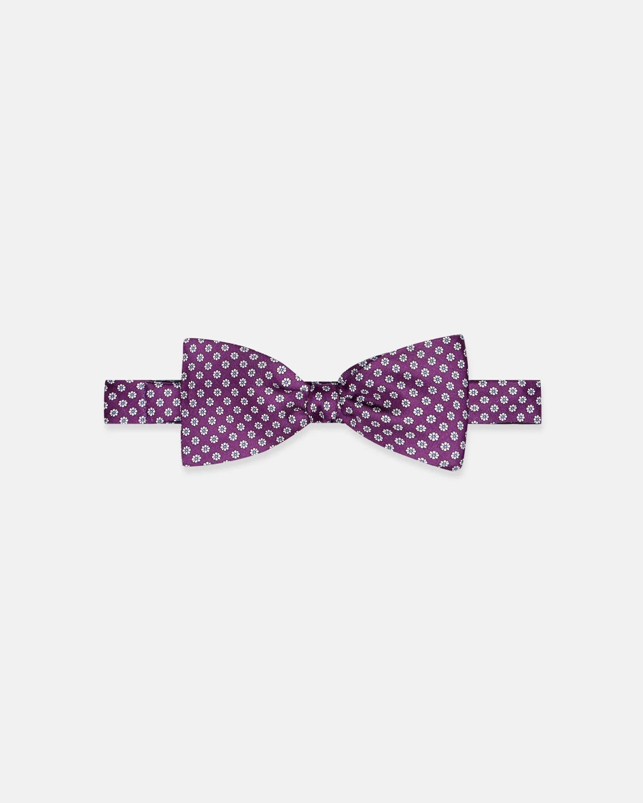 Made In Uk Purple Printed Foulard Silk Bow Tie