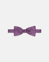 Made In Uk Purple Printed Foulard Silk Bow Tie