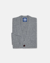 Heather Grey Lambswool Cardigan Sweater