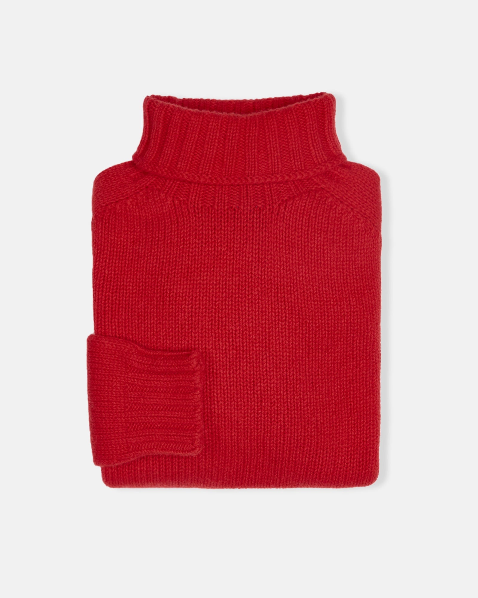 Made In Scotland Red Lambswool Turtleneck Sweater