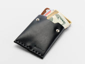 No. 092 Card Case with Snaps, Black