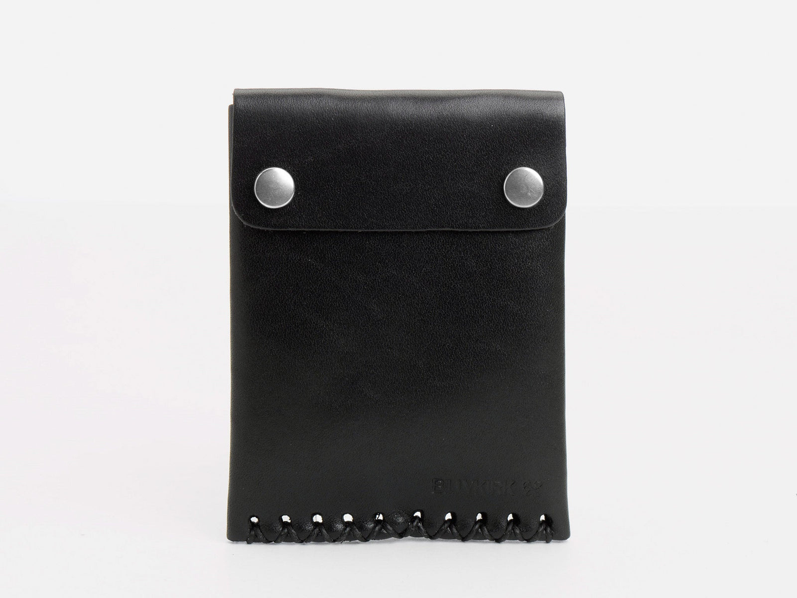 No. 092 Card Case with Snaps, Black