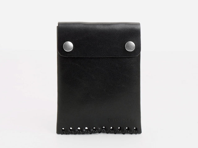 No. 092 Card Case with Snaps, Black