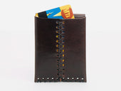 No. 092 Card Case with Snaps, Dark Brown