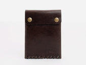 No. 092 Card Case with Snaps, Dark Brown