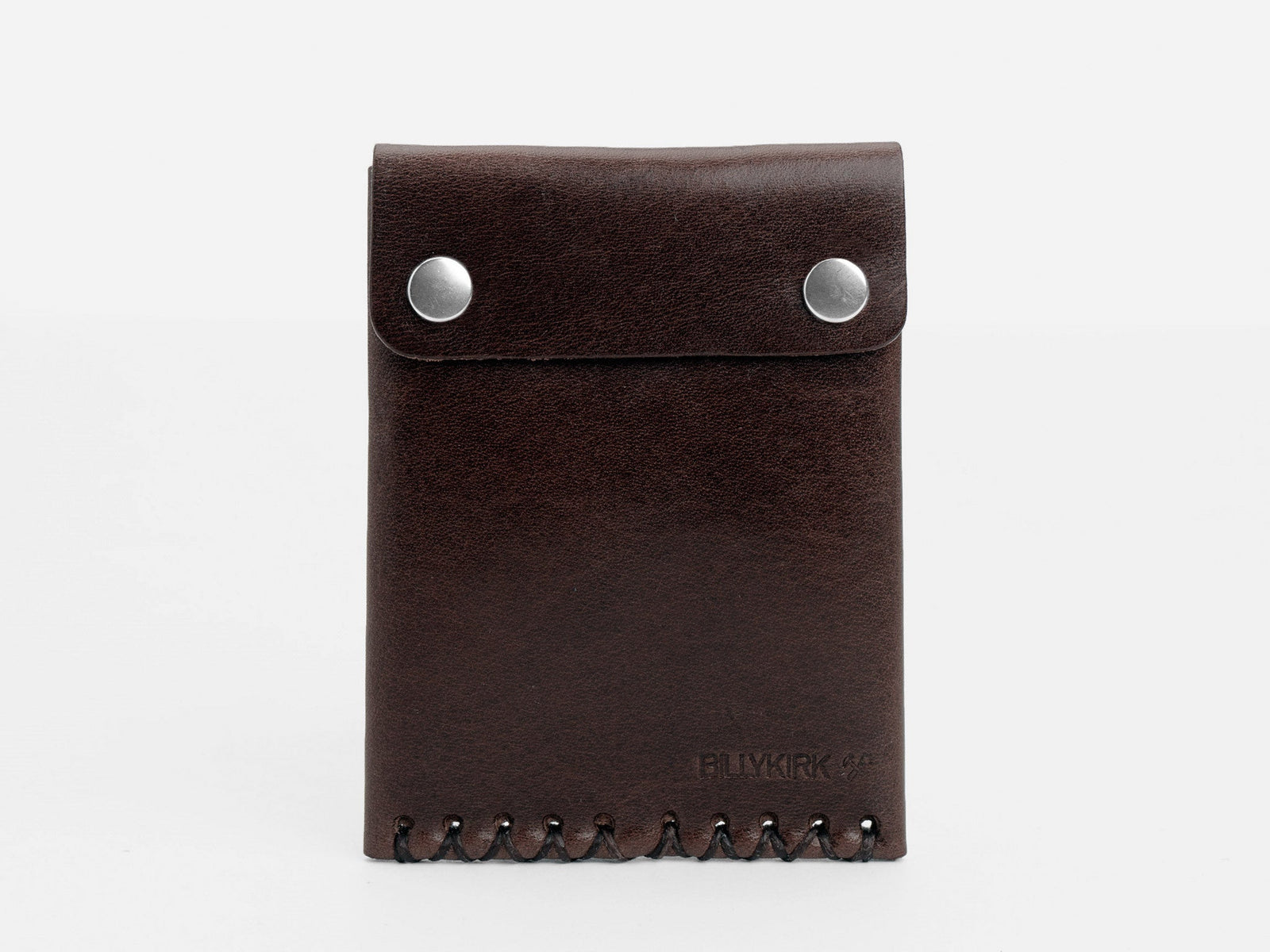 No. 092 Card Case with Snaps, Dark Brown