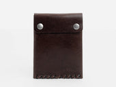 No. 092 Card Case with Snaps, Dark Brown