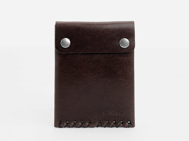 No. 092 Card Case with Snaps, Dark Brown