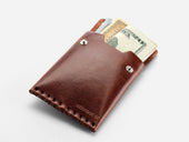 No. 092 Card Case with Snaps, Tan