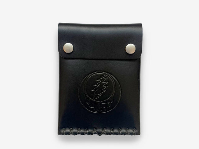 No. 092-GD Card Case with Snaps Stealie, Black