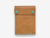 No. 092-GD Card Case with Snaps Bear, Natural