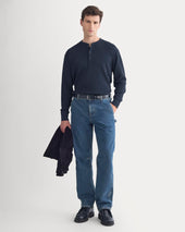 Thermal Henley in Cozy Waffle | Navy