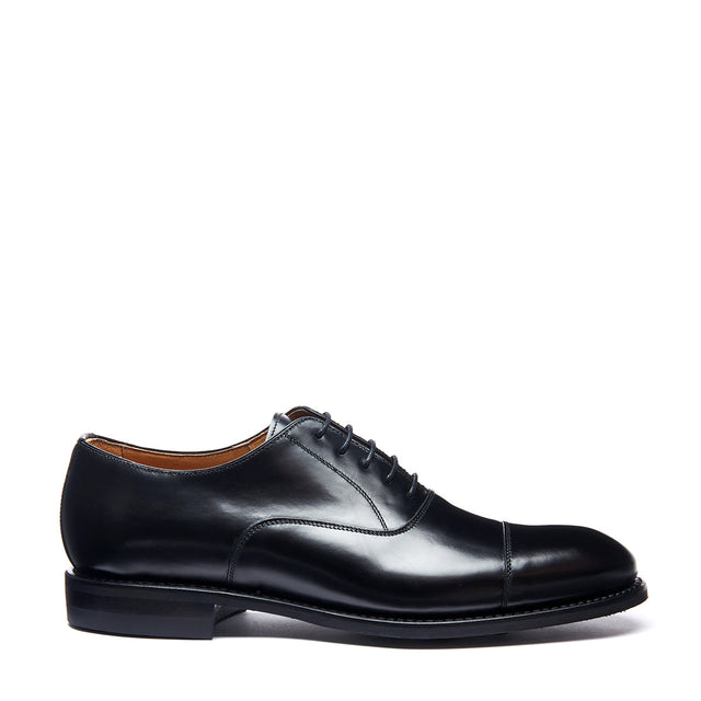 Black Hi-Shine 5 Eye Oxford Shoe