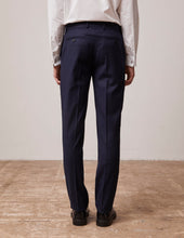 navy blue wool canvas Tailored Greyson pants