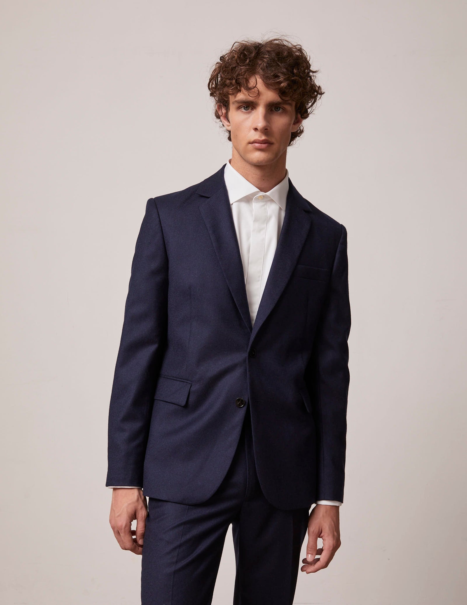 Veste De Costume Gordon En Toile De Laine Marine