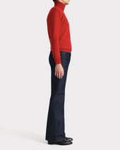 Pull Col Roul En Cachemire Rouge