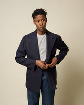 Double Breasted Sport Jacket Mock Leno Wool Hopsack