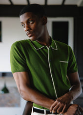 Contrast Trim Shirt Wool With Cream