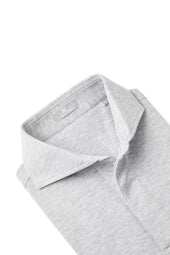Grey Spread Collar Polo - Short Sleeve Davis Fit (Slim)