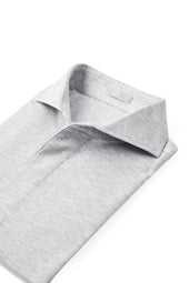 Grey Spread Collar Polo - Short Sleeve Davis Fit (Slim)