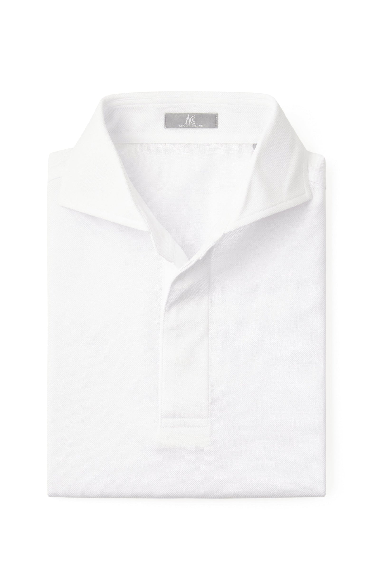 White Spread Collar Polo - Short Sleeve Davis Fit (Slim)