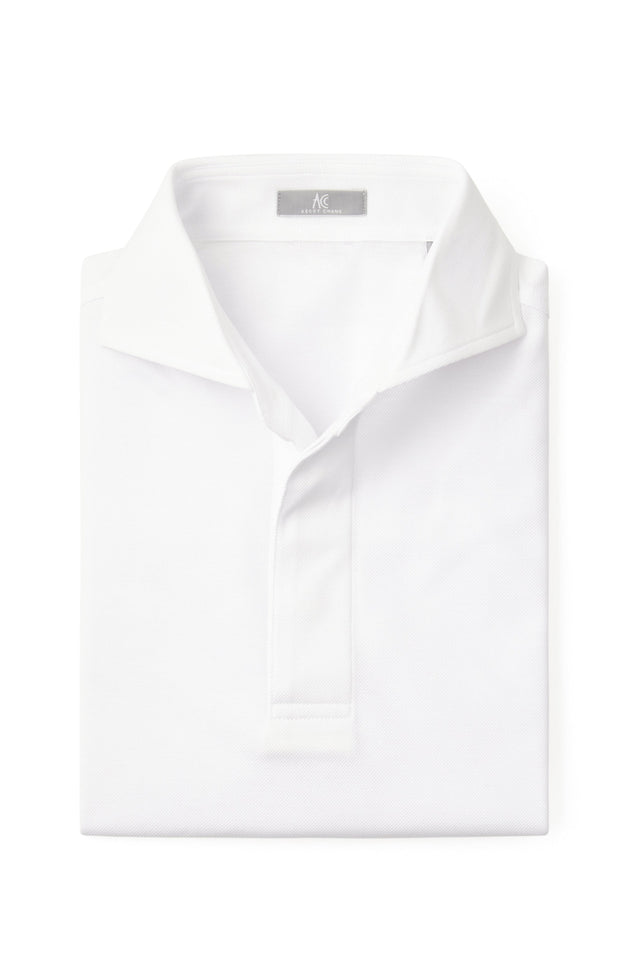 White Spread Collar Polo - Short Sleeve Davis Fit (Slim)