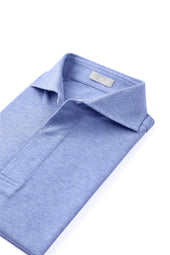 Blue Spread Collar Polo Shirt - Short Sleeve Davis Fit (Slim)