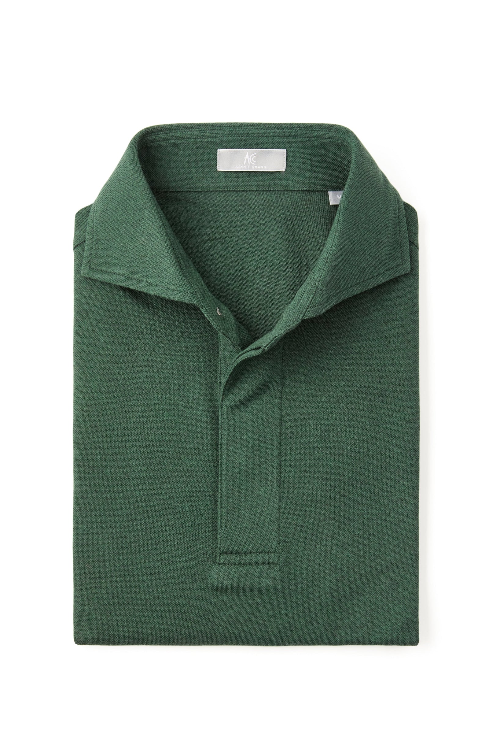 Dark Green Spread Collar Polo Short Sleeve Davis Fit