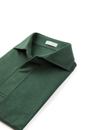 Dark Green Spread Collar Polo Short Sleeve Davis Fit