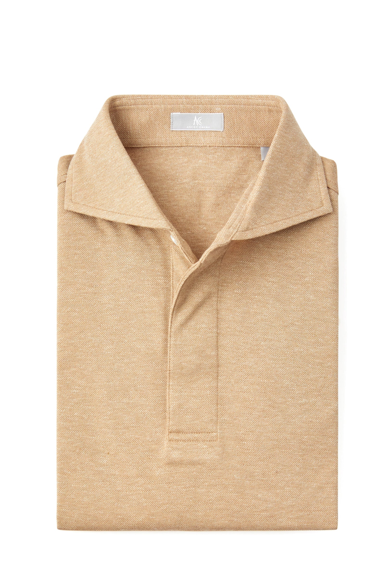 Brown Spread Collar Polo - Short Sleeve Davis Fit (Slim)