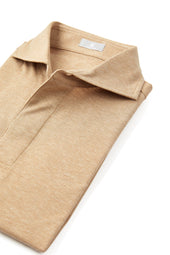 Brown Spread Collar Polo - Short Sleeve Davis Fit (Slim)