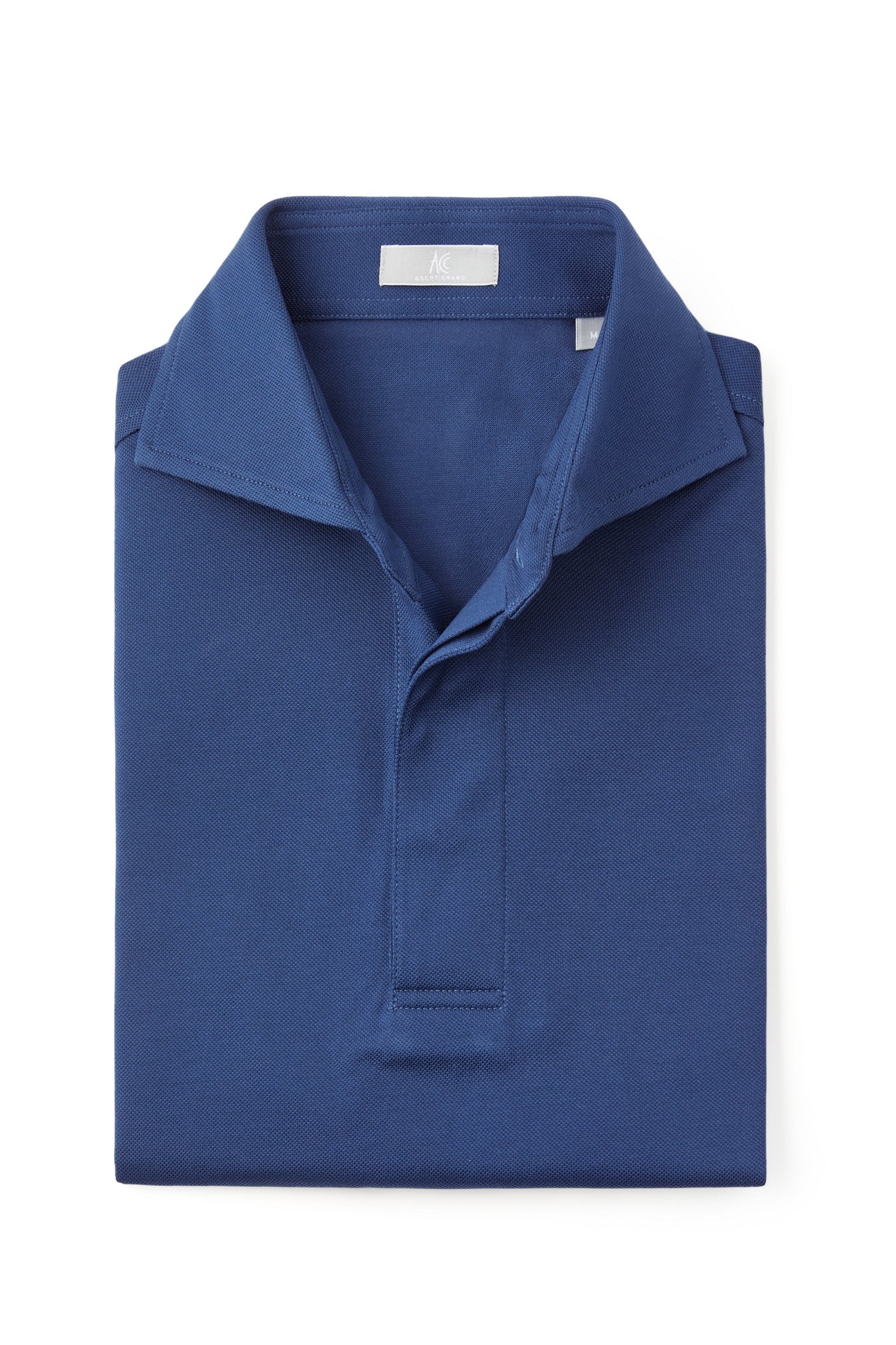Bright Navy Spread Collar Polo Shirt - Short Sleeve Davis Fit (Slim)