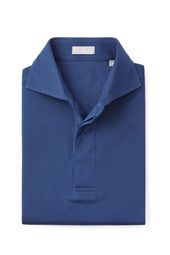 Bright Navy Spread Collar Polo Shirt - Short Sleeve Davis Fit (Slim)