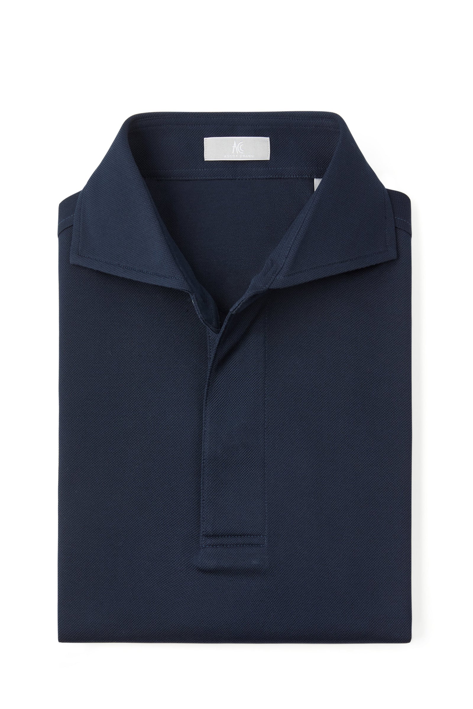 Navy Spread Collar Polo - Short Sleeve Davis Fit (Slim)